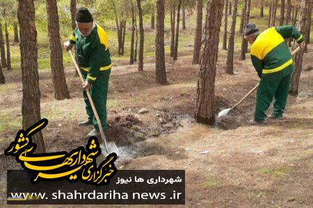 آغاز عملیات بهسازی و مرمت انهار در فاز غربی بوستان جنگلی چیتگر