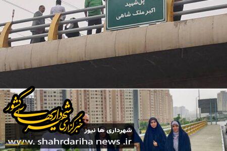 رونمایی از تابلو راهنمای ترافیکی شهری مزین به نام شهید مدافع حرم اکبر ملک شاهی