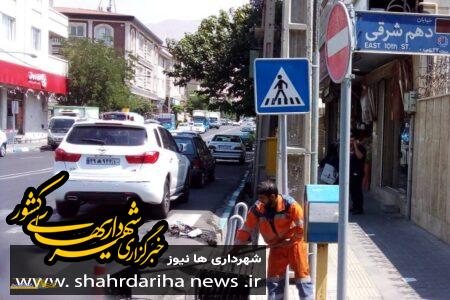 لایروبی انهار بزرگراه شهیدخرازی و خیابان شهید گودرزی منطقه۲۲ تهران