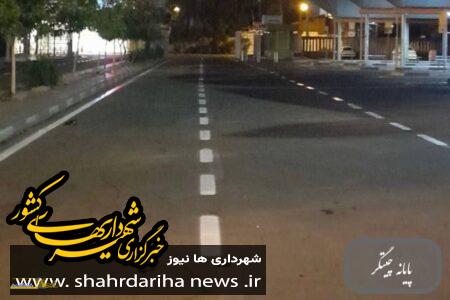 اجرای عملیات خط‌کشی پایانه چیتگر منطقه۲۲ تهران