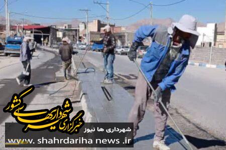 رفیوژ میانی خیابان شهدای منا شهرضا موزائیک فرش شد