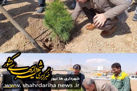 کاشت نهال به مناسبت هفته منابع طبیعی در شهرک رازی شهرضا