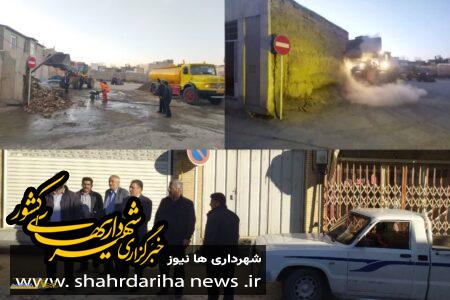 آزادسازی و تخریب پلاك در محدوده احداث پاركینگ طبقاتی گلپایگان