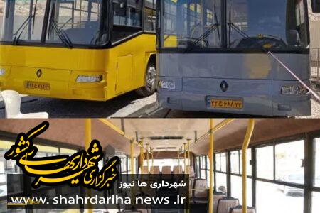 رونمایی از ۴ دستگاه اتوبوس بازسازی‌شده در شهرضا