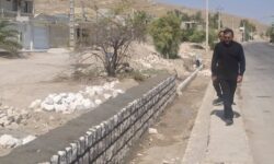 تداوم عملیات بهسازی و سنگ‌چینی کانال فصلی رودخانه غربی کارزین