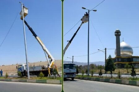 اجرای روشنایی بلوار آیت‌ الله مصباح یزدی در شهرک ولی‌ عصر (عج) اشتهارد